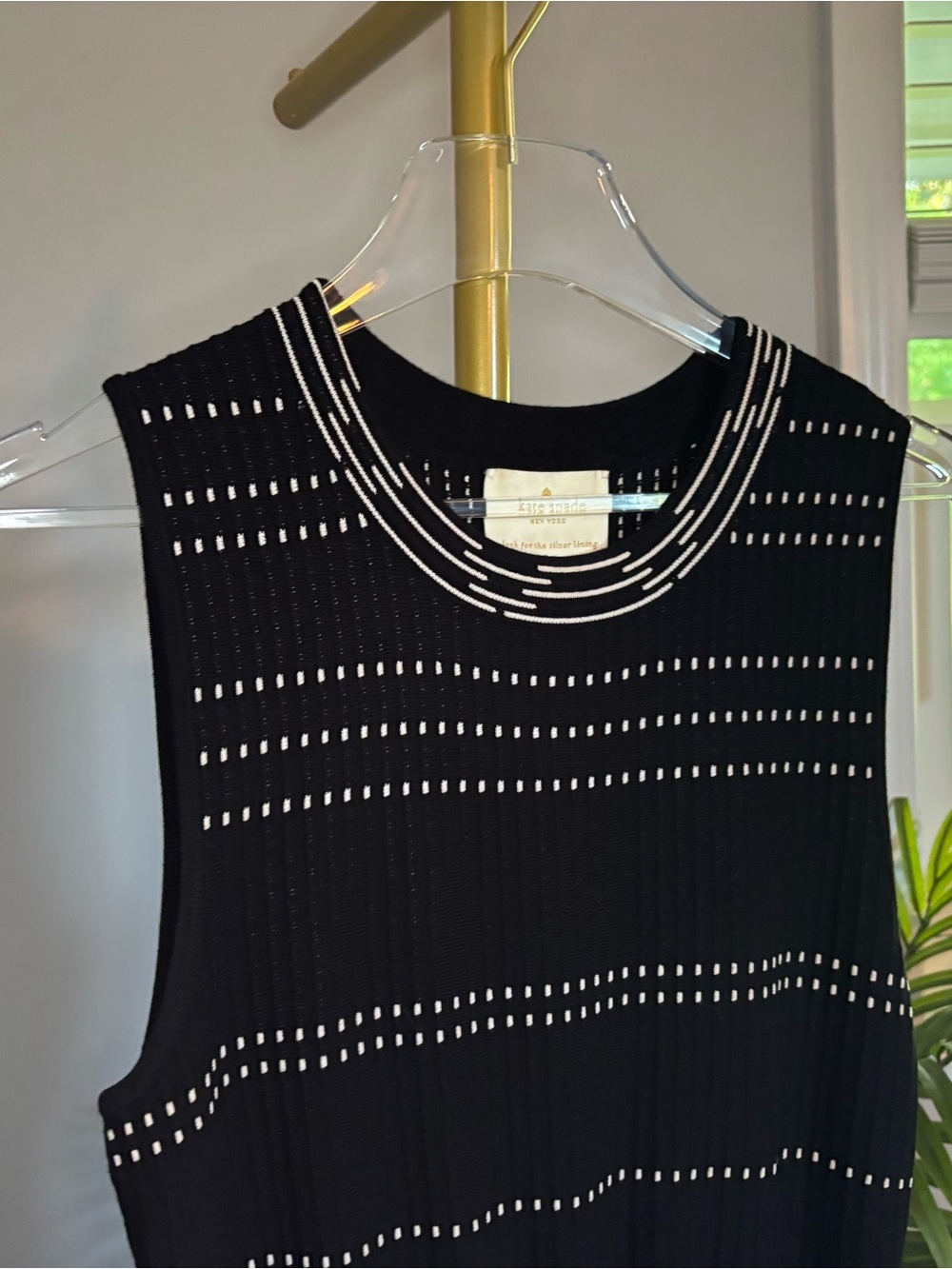 kate spade Black Midi Dress with White Accent Pattern - Picture 5 of 15